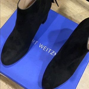 Stuart Weitzman Martine Black Suede Booties